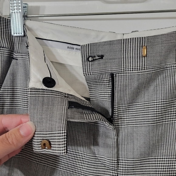 Hugo Boss Wool Blend Black-and-white Houndstooth Pant size 2 - Picture 7 of 12